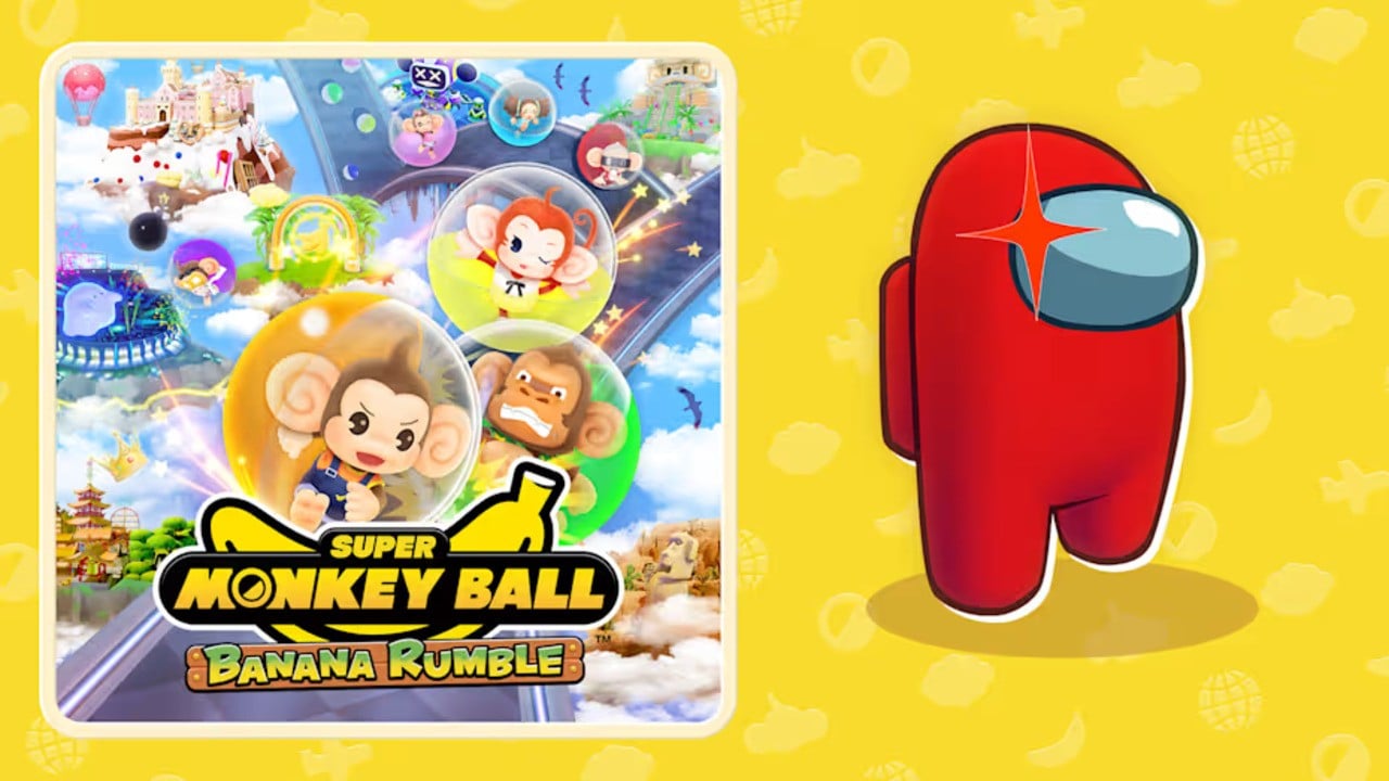 Super Monkey Ball Banana Rumble Update Adds Among Us DLC