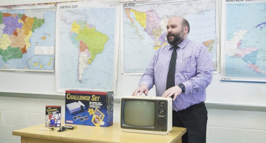 Random: This Teacher Challenged His Students To Hook Up An NES To An Old TV