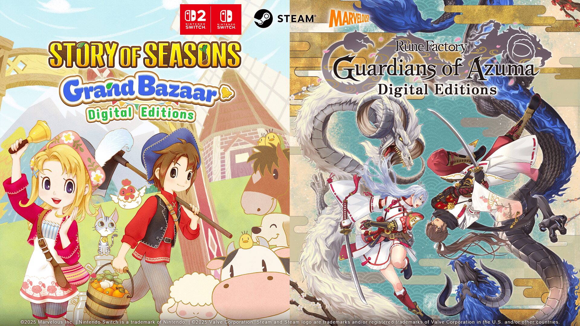 Rune Factory: Guardians of Azuma and Story of Seasons: Grand Bazaar digital pre-orders now available; new trailers