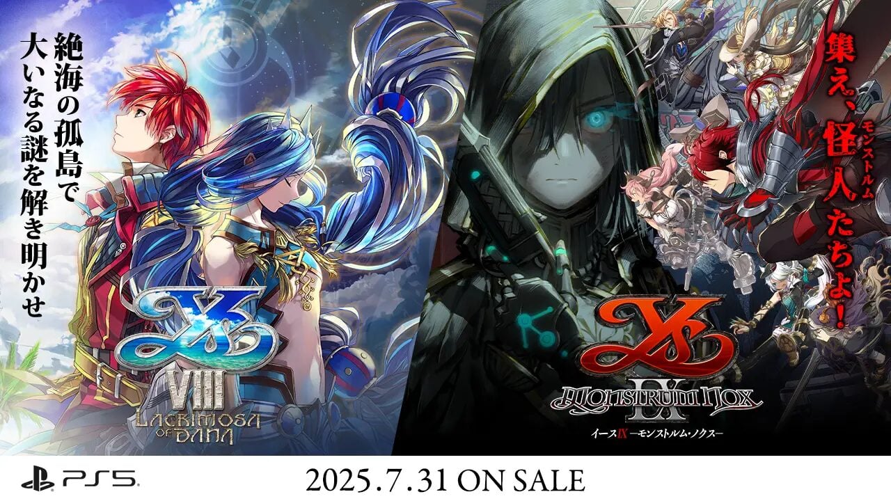Ys VIII: Lacrimosa of DANA and Ys IX: Monstrum Nox for PS5 launch July 31 in Japan