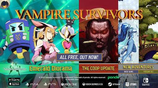 Vampire Survivors Collabs with SaGa in Biggest Free Content Update Yet on PS5, PS4