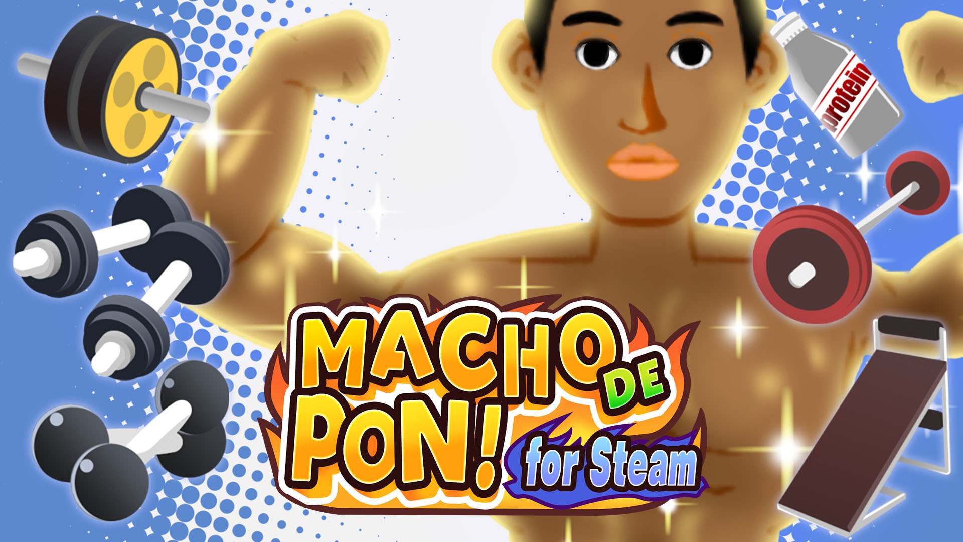 Bodybuilder training game MACHO DE PON! for Steam announced