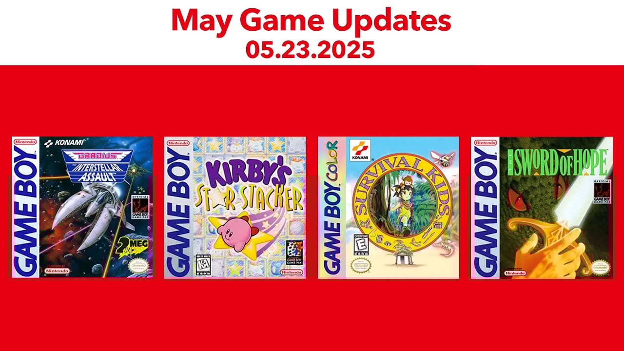 Game Boy – Nintendo Switch Online adds Gradius: Interstellar Assault, Kirby’s Star Stacker, Survival Kids, and The Sword of Hope