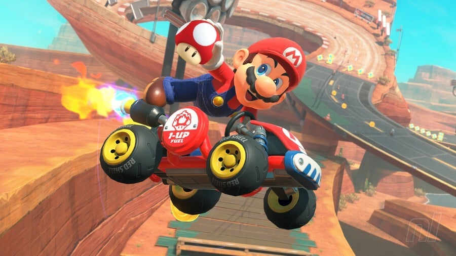 Random: Mario Kart World’s Devs Had To Double Check Mario Actually Eats Power-Up Mushrooms
