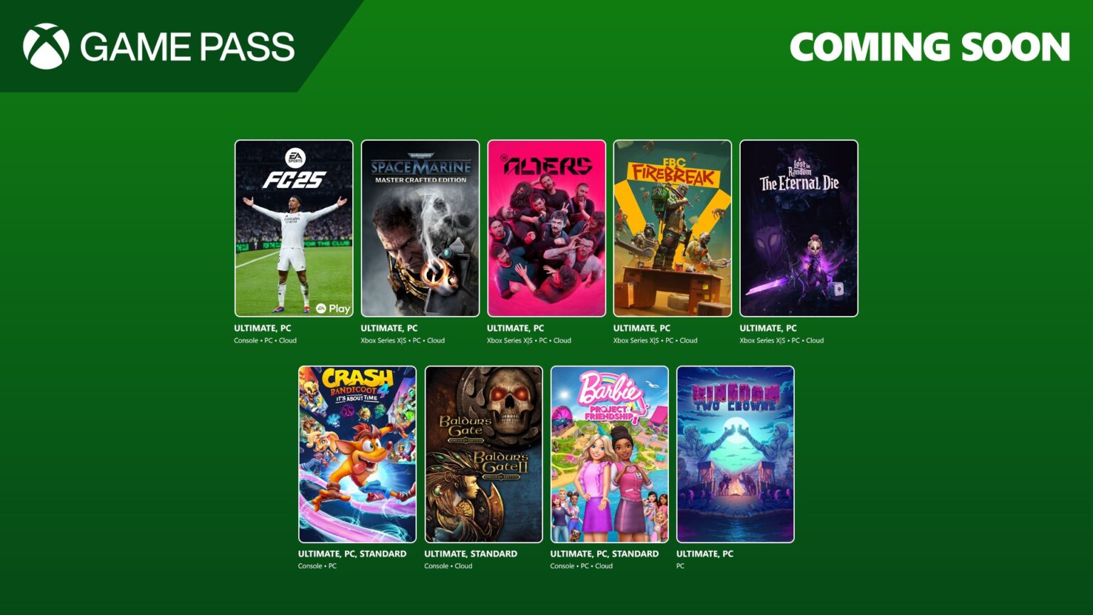 Xbox Game Pass titles for June include EA FC 25 and FBC Firebreak