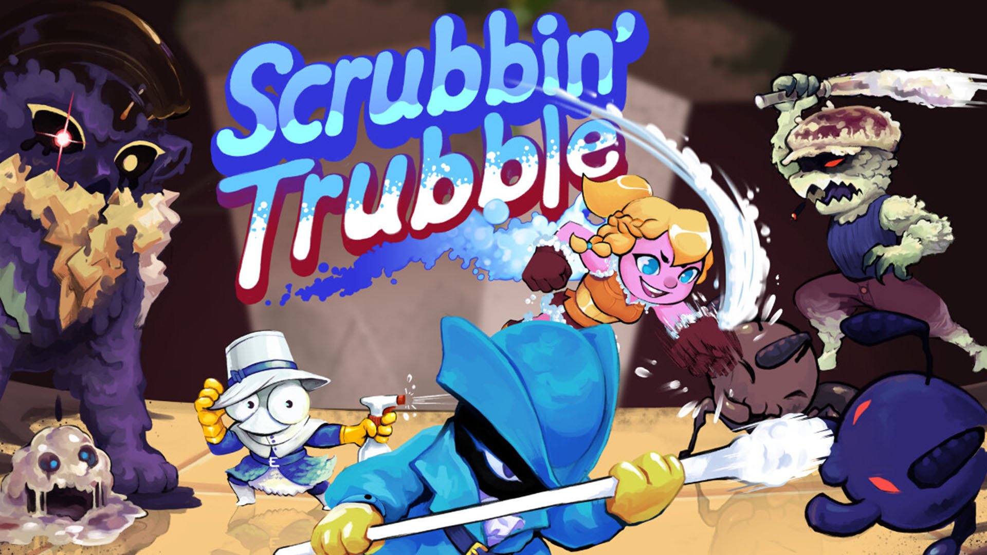 Roguelike clean ’em up game Scrubbin’ Trubble announced for PC