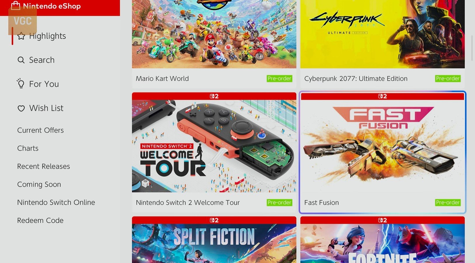 Get your first look at the Nintendo Switch 2 eShop