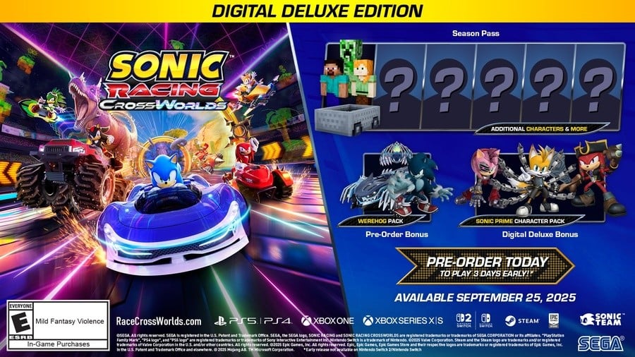 Sonic Racing: CrossWorlds Switch 2 Version Announced Alongside “Paid Upgrade” For Switch