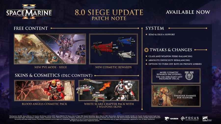 Space Marine 2 Update 8.0 Includes A Brand-New Game Mode On Xbox Series X|S