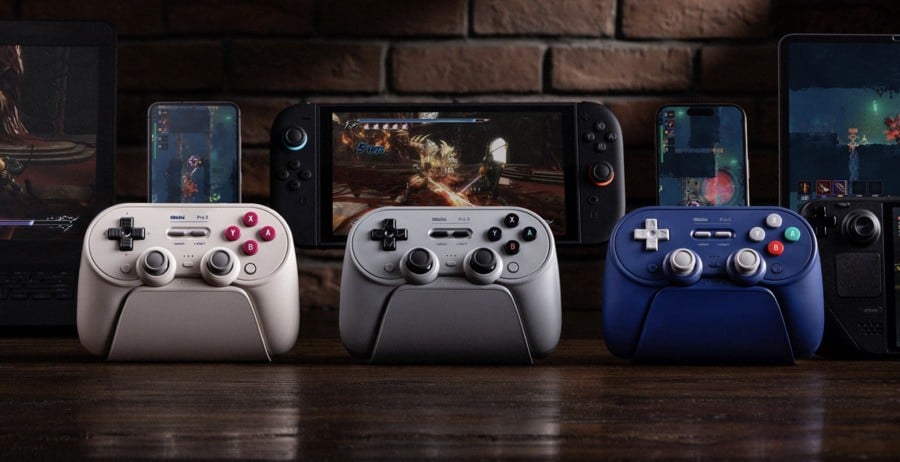 8BitDo’s ‘Pro 3’ Controller Boasts Magnetic ABXY Buttons And A Charging Dock