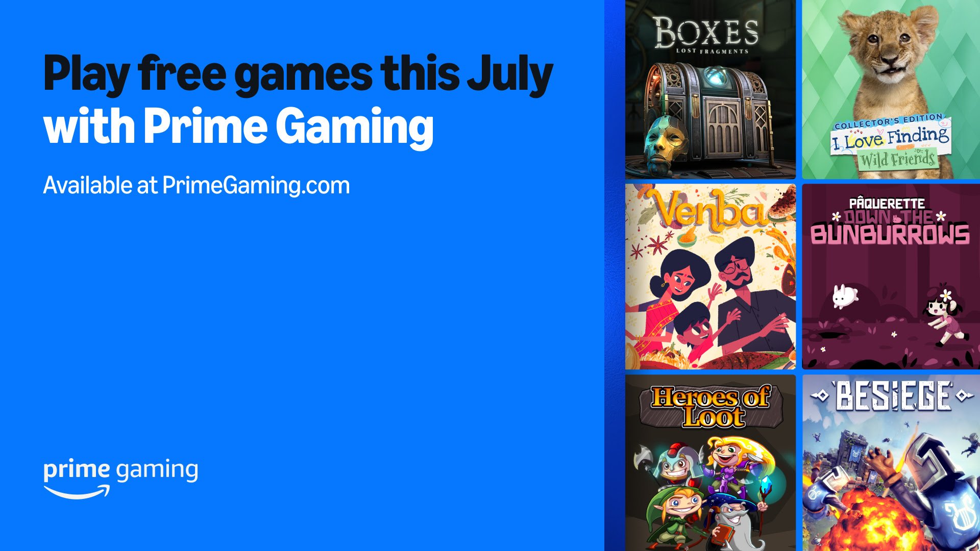 Amazon Prime Gaming’s ‘free’ games for July have been announced