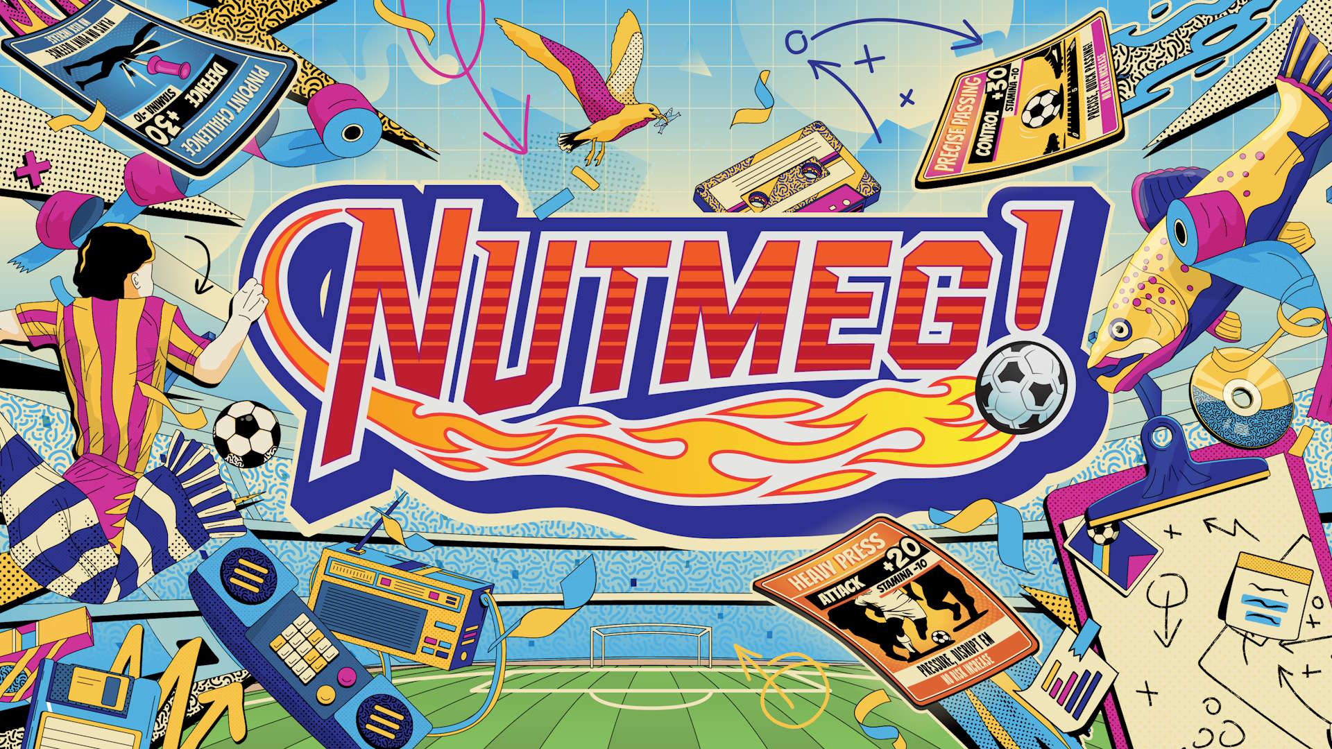 Nutmeg is a deck-based football manager game based on ’80s and ’90s sticker albums