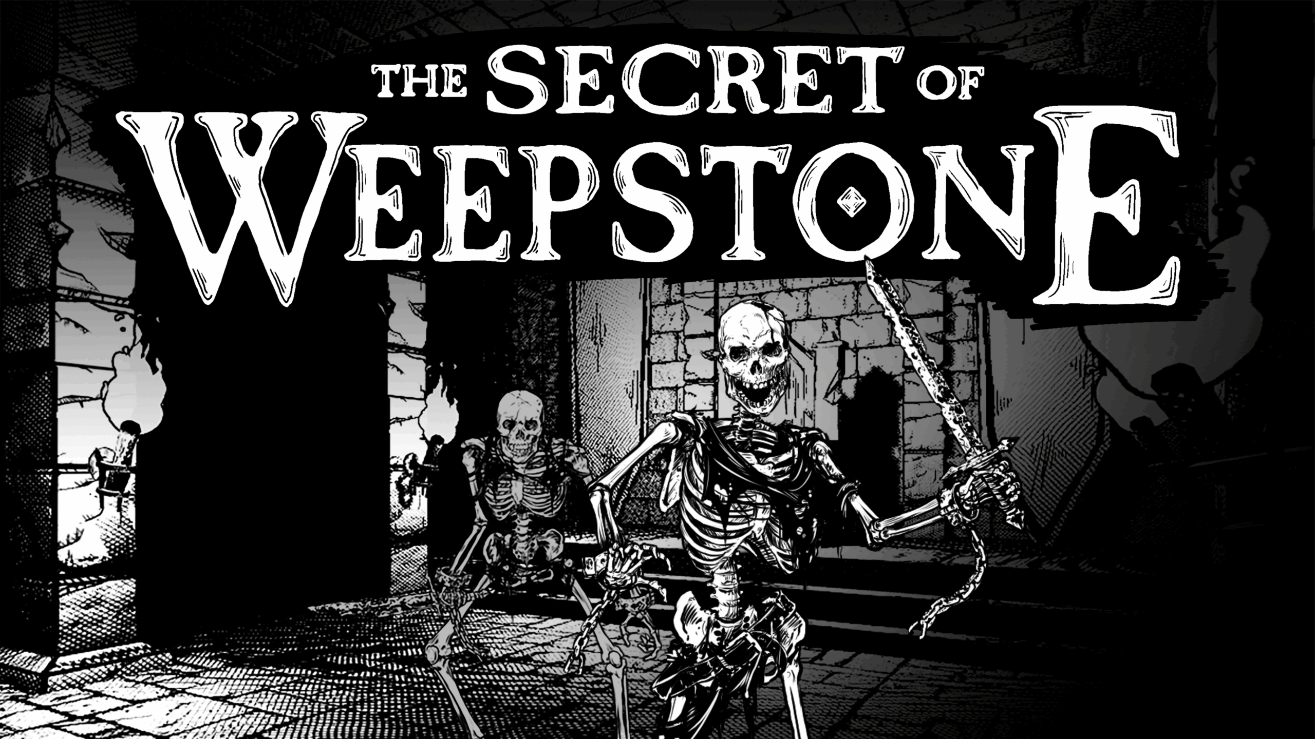 Hand-drawn black-and-white dungeon RPG The Secret of Weepstone announced for PC