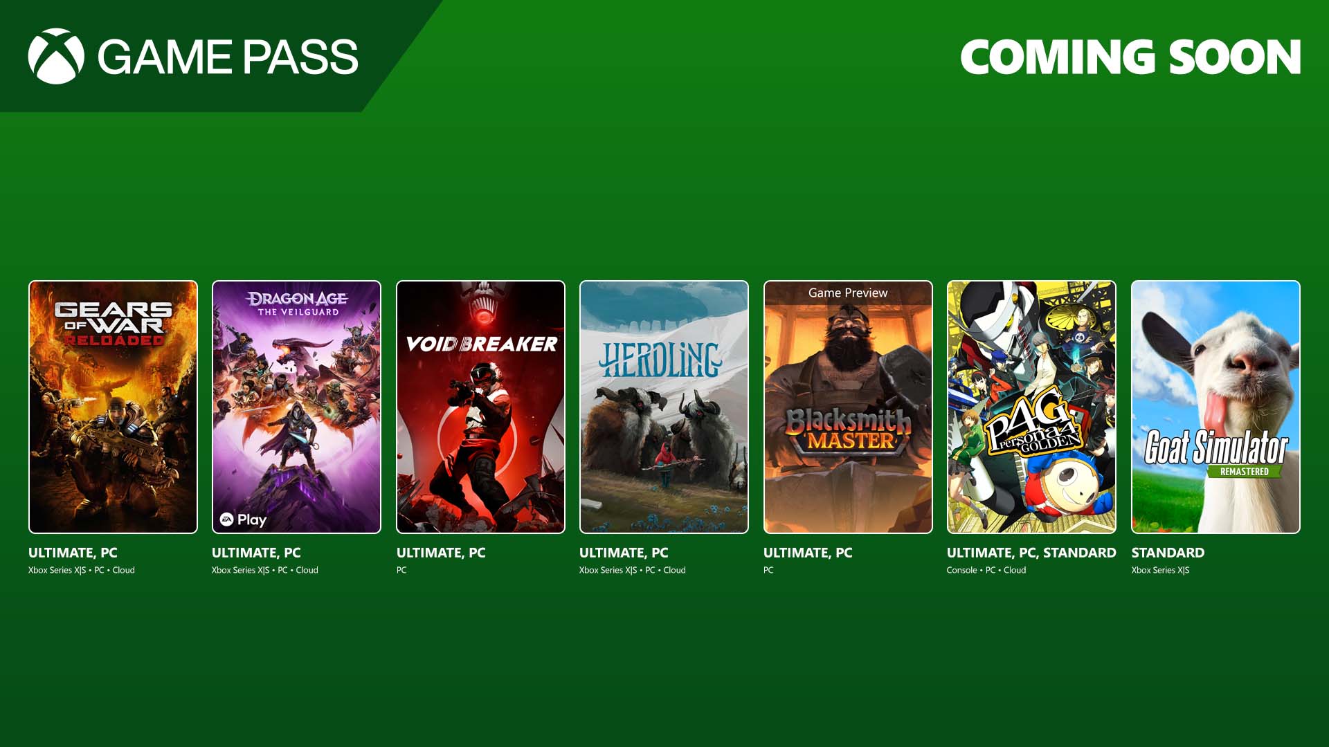 Game Pass adds Gears of War: Reloaded, Dragon Age: The Veilguard, Void/Breaker, and more in late August