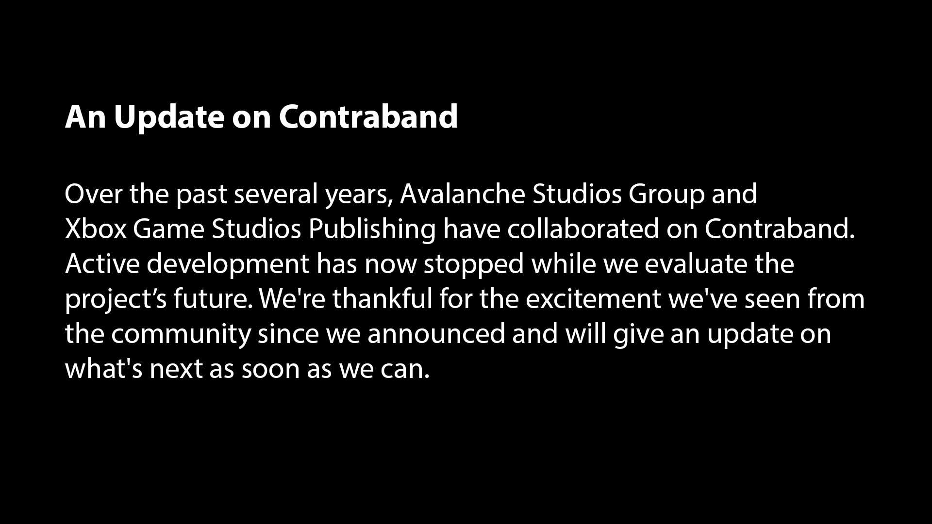 Xbox Is Officially ‘Stopping’ Development On First-Party Game Contraband