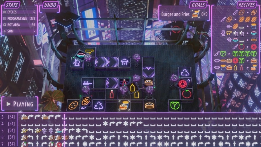 Mini Review: Neon Noodles (PS5) – Cyberpunk Factory Puzzler Doesn’t Quite Satisfy