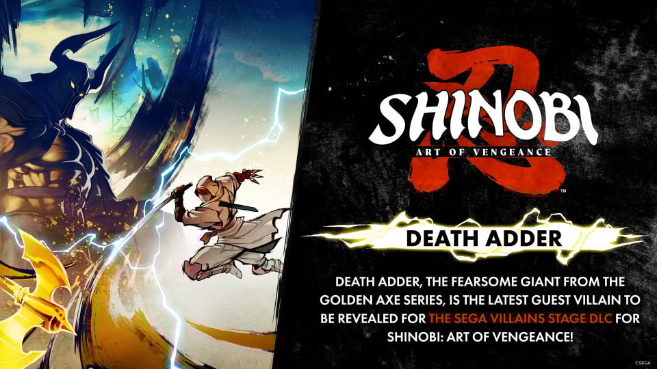 SHINOBI: Art of Vengeance DLC ‘SEGA Villains Stage’ adds Death Adder
