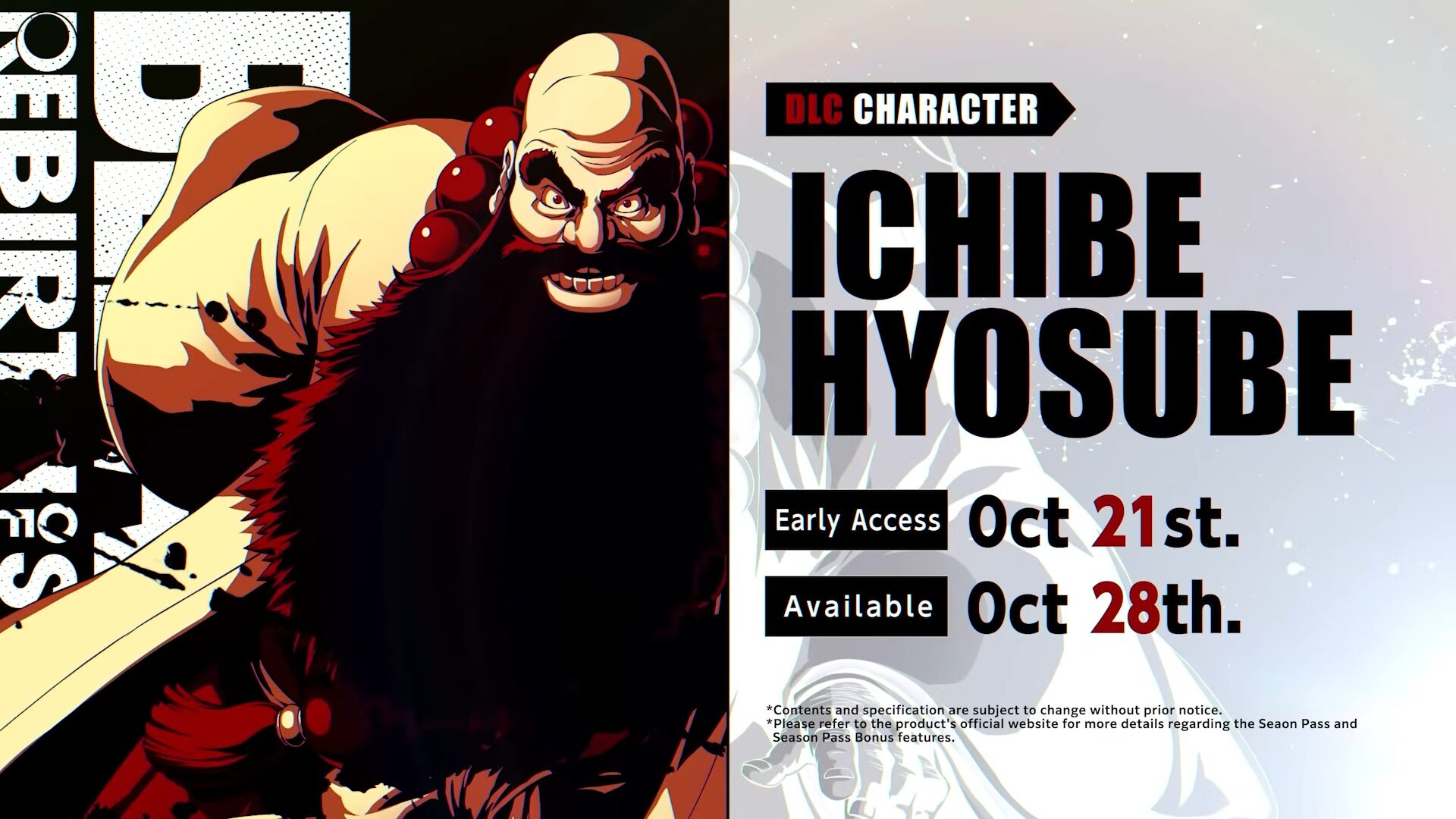 Bleach: Rebirth of Souls DLC character Ichibe Hyosube launches October 21 for Season Pass owners, October 28 for all