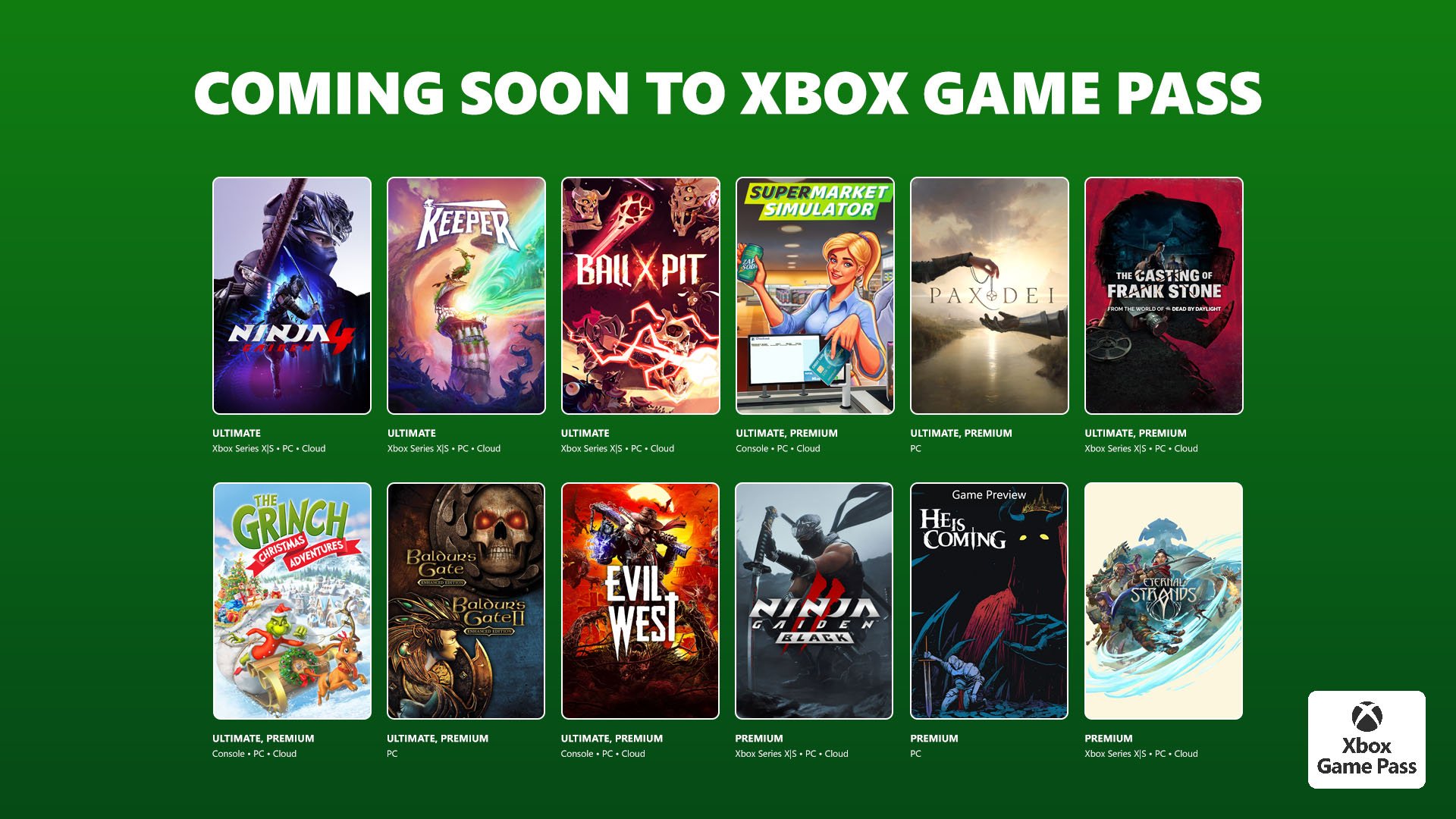 Game Pass adds NINJA GAIDEN 4, Keeper, BALL x PIT, Supermarket Simulator, and more in mid October