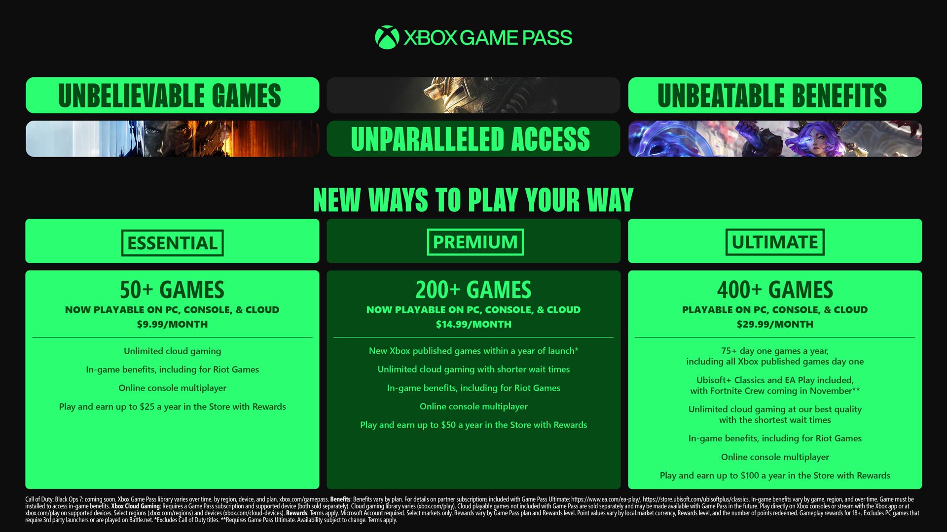 Xbox Game Pass introduces upgraded Essential, Premium, and Ultimate plans, including price increases