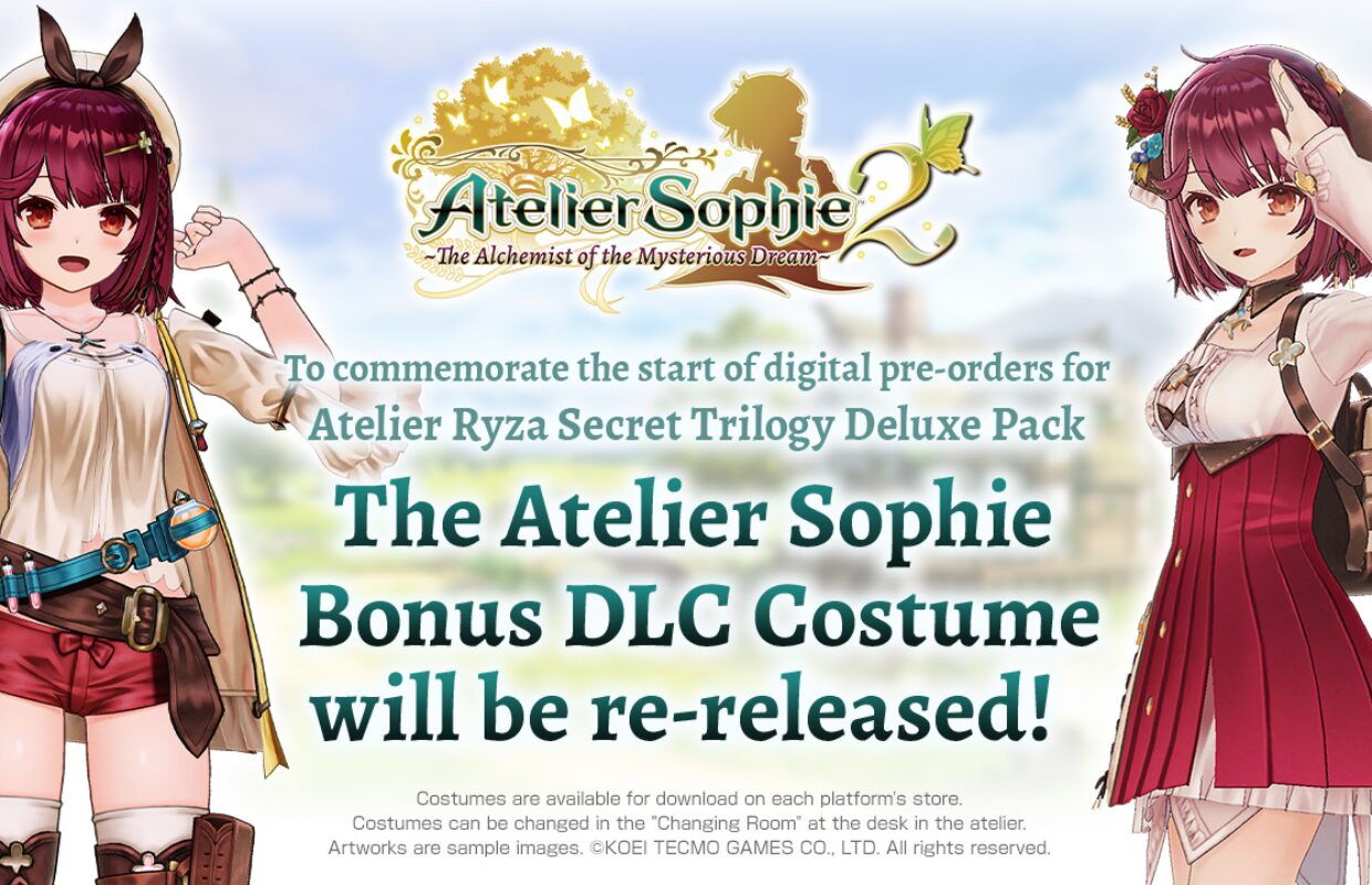 Atelier Sophie 2 free DLC re-released to celebrate the Secret Trilogy Deluxe Pack pre-orders going live
