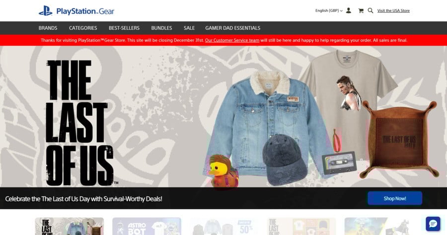 PlayStation Gear Merch Store Closing Down, Sale Live Now