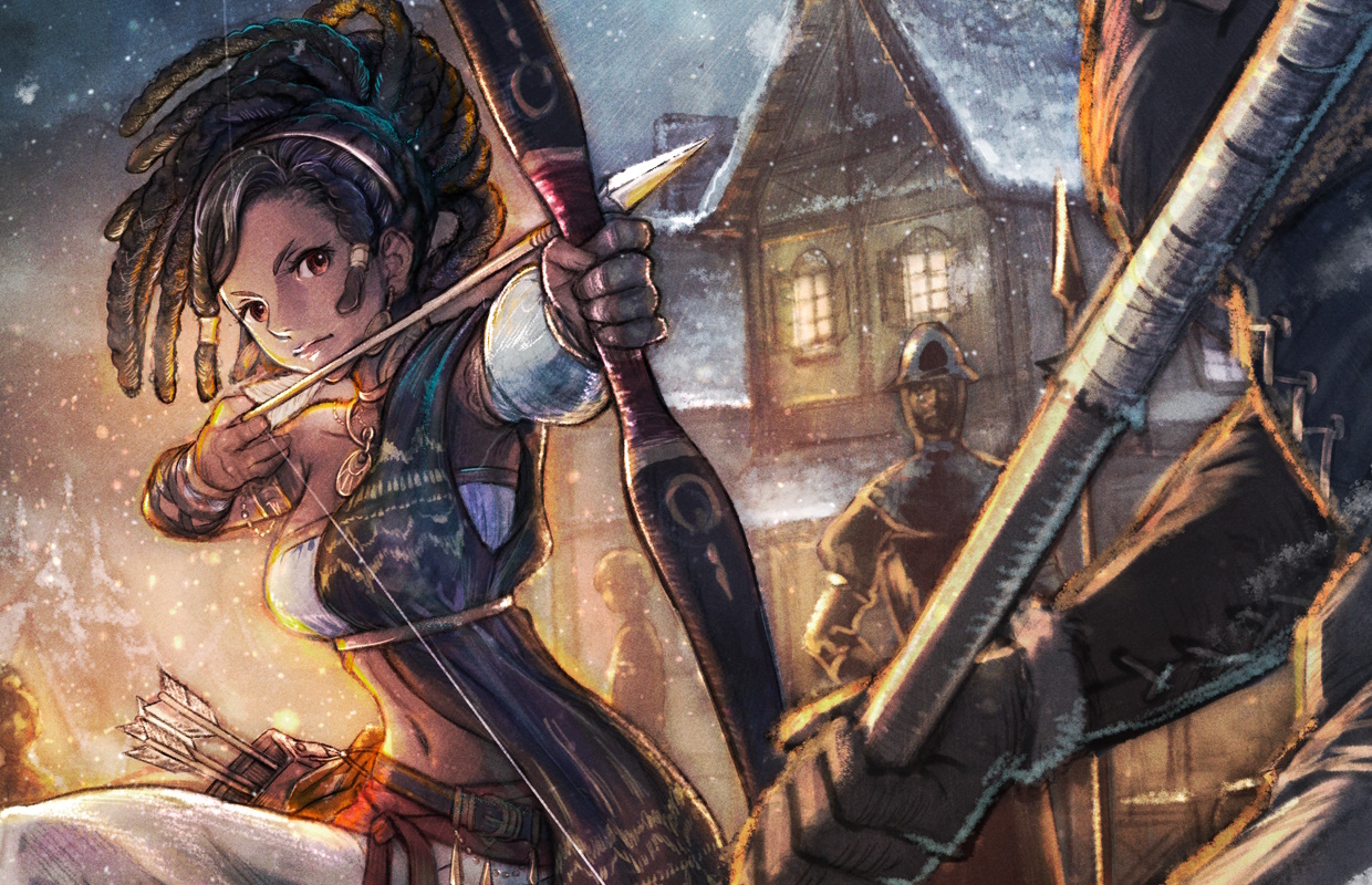 Octopath Traveler 0 screenshots showcase path actions, amity levels, party chat, ocean exploration, and three more travelers