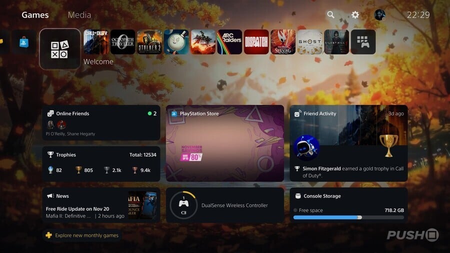 PS5 Testing Slideshow Wallpapers for Popular Welcome Hub Feature