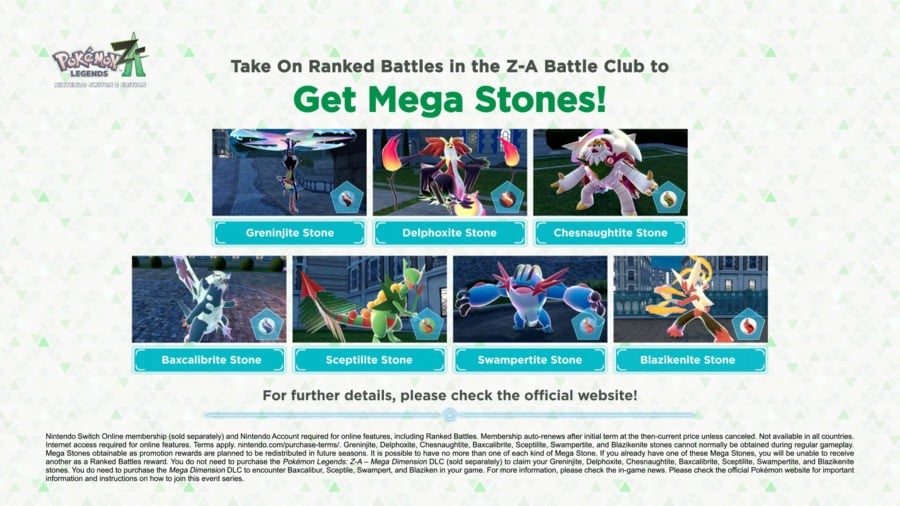 Pokémon Legends: Z-A Confirms Return Of Hoenn Starter Mega Stones