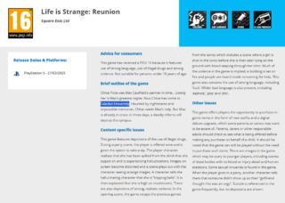 Life is Strange: Reunion rated in Europe