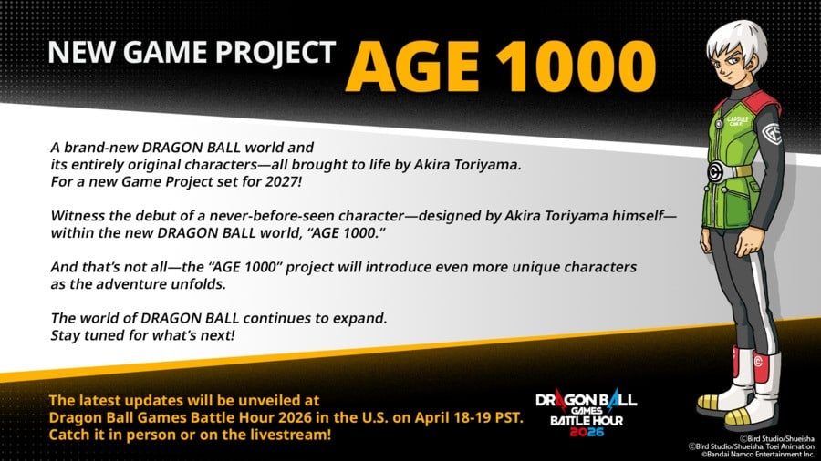 Bandai Namco Announces New Dragon Ball Game Project “AGE 1000”
