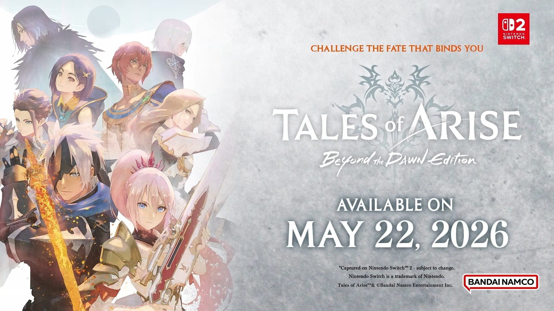 Tales of Arise: Beyond the Dawn Edition coming to Switch 2 on May 21 in Japan, May 22 worldwide