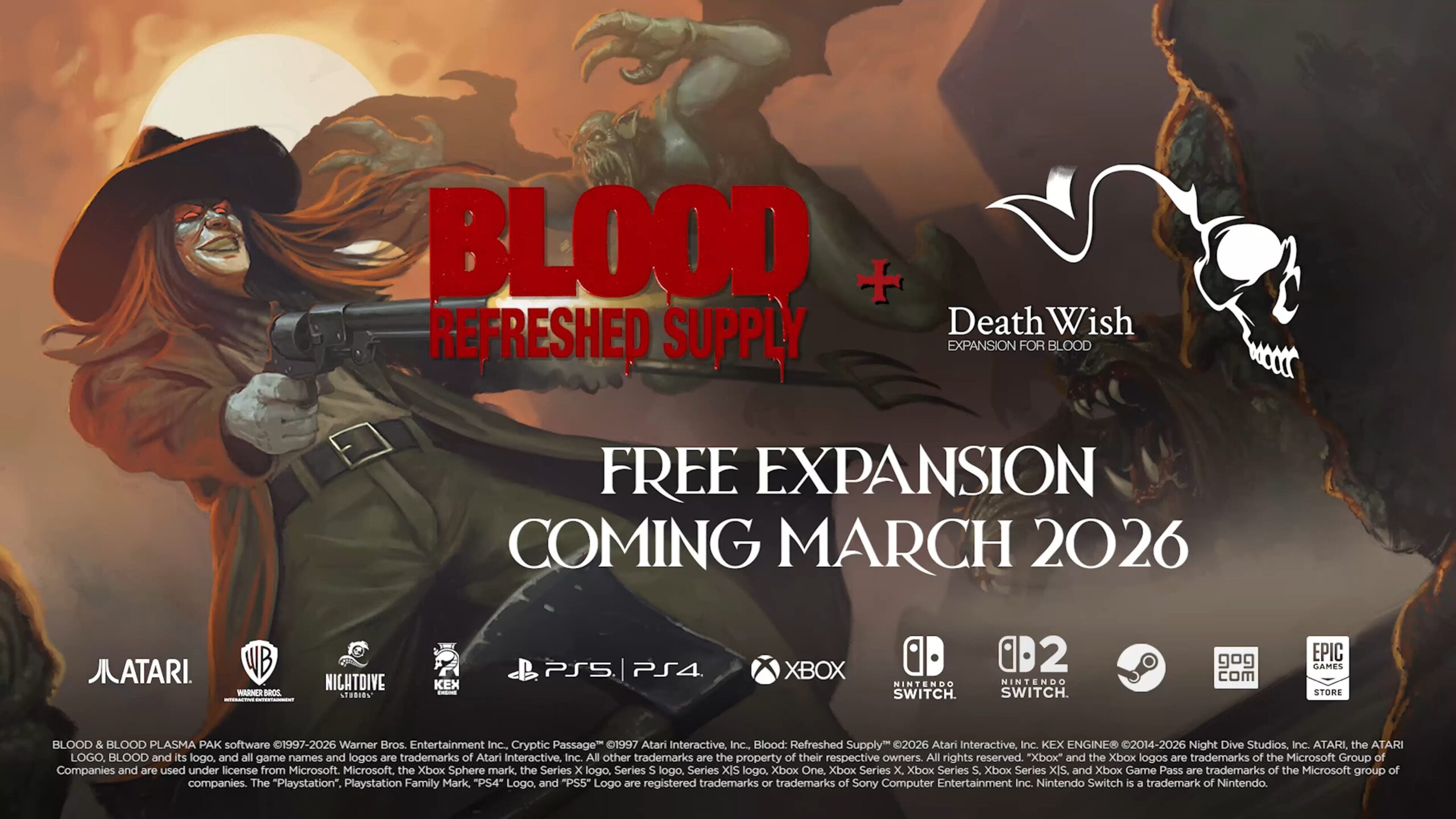 Blood: Refreshed Supply free expansion ‘Death Wish’ announced
