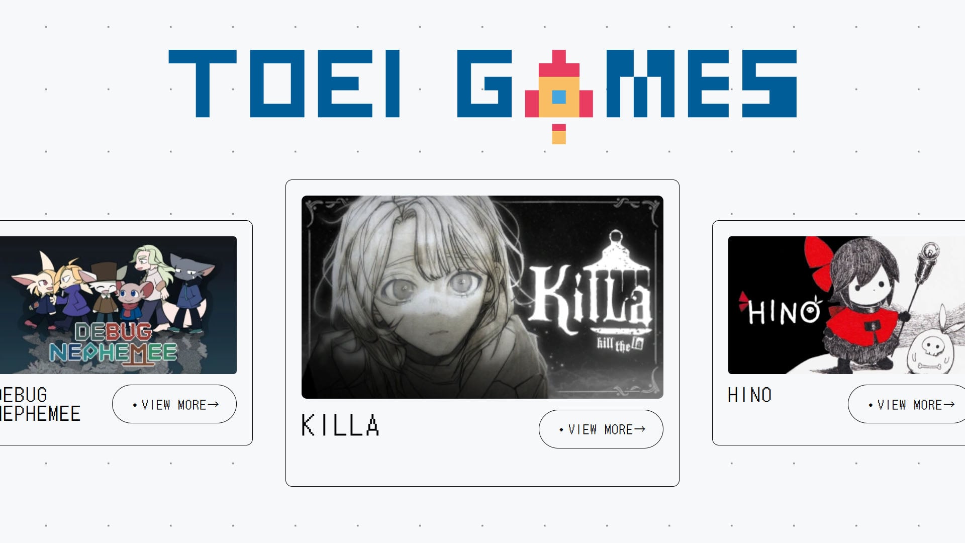 Toei Games announces first three published titles – KILLA, HINO, and DEBUG NEPHEMEE