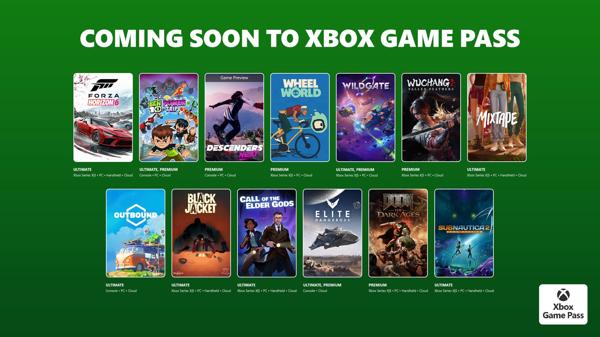 Game Pass adds Forza Horizon 6, Mixtape, Subnautica 2 Early Access, and more in early to mid May